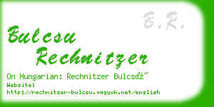 bulcsu rechnitzer business card